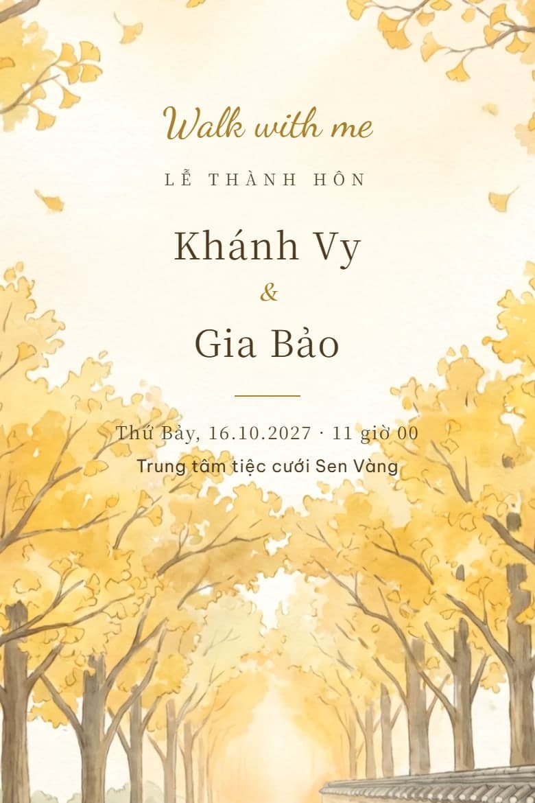Lối ngân hạnh — mẫu thiệp cưới online