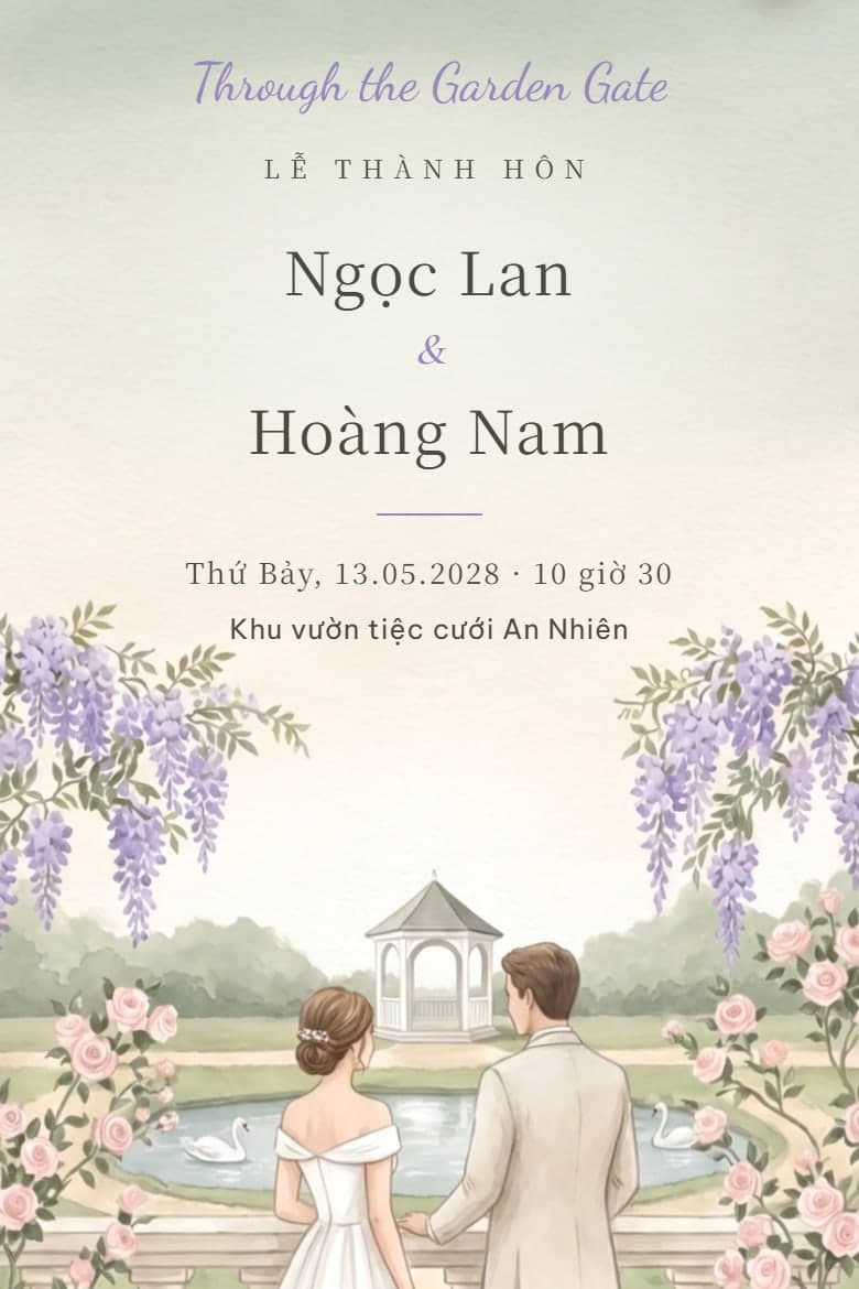 Cổng vườn — mẫu thiệp cưới online