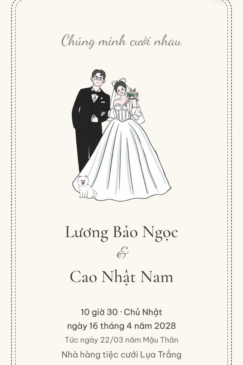 Nét vẽ tay — mẫu thiệp cưới online