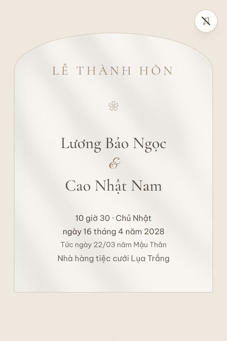 Khung vòm — mẫu thiệp cưới online