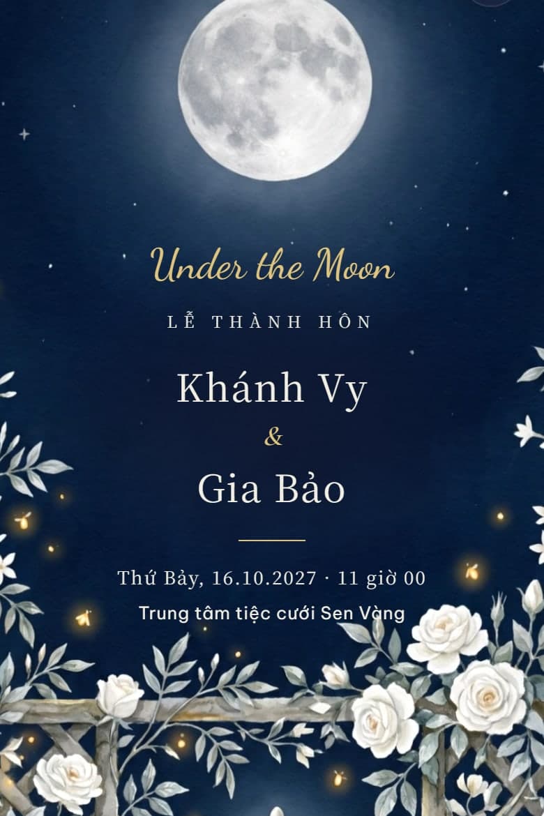 Vườn trăng — mẫu thiệp cưới online