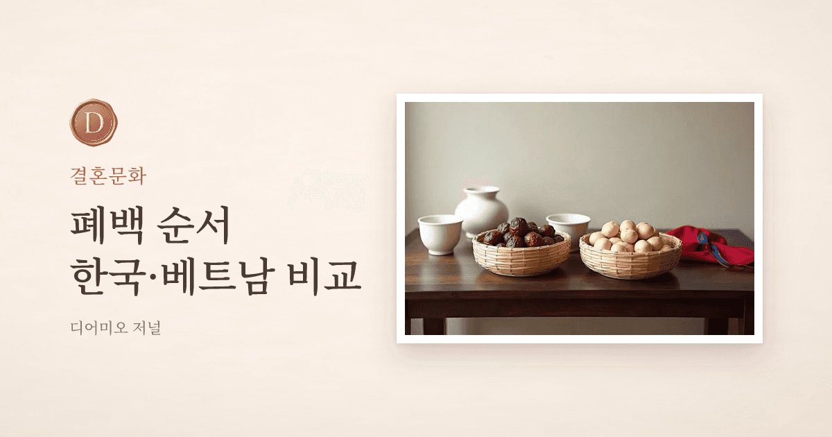 폐백 순서와 준비물, 한국 폐백과 베트남 조상 인사 비교 — 디어미오 저널