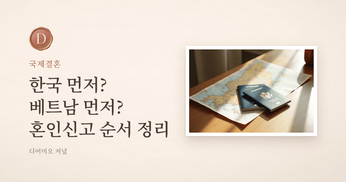 한국 먼저? 베트남 먼저? 한베 혼인신고 순서 — 디어미오 저널