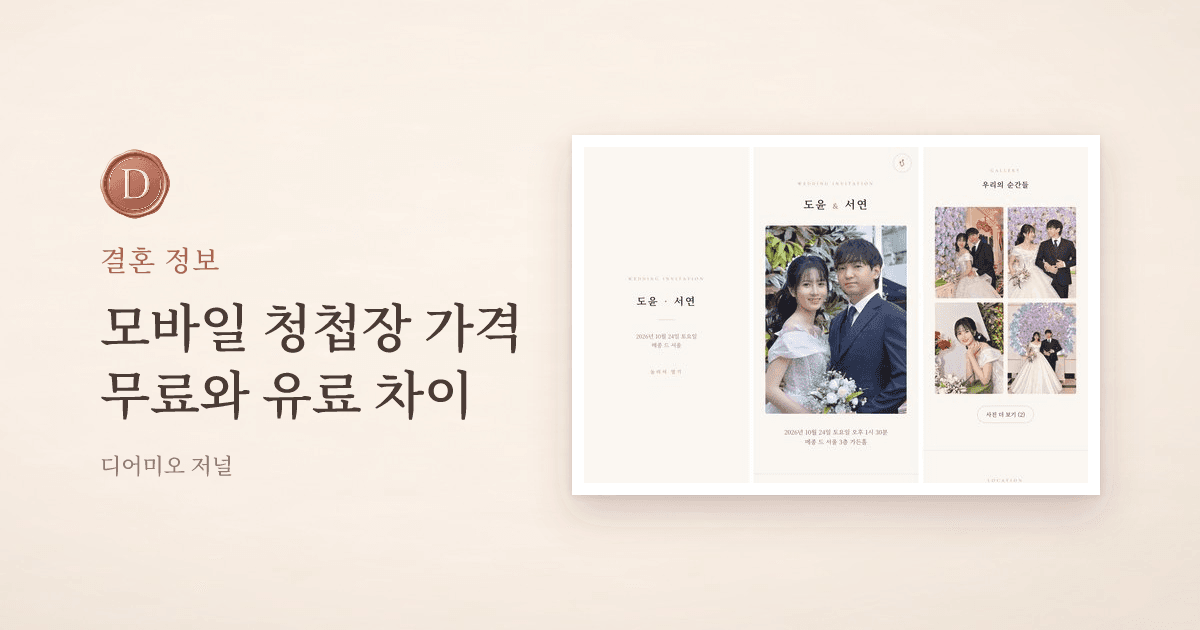 모바일 청첩장 가격, 무료와 유료는 무엇이 다를까 — 디어미오 저널